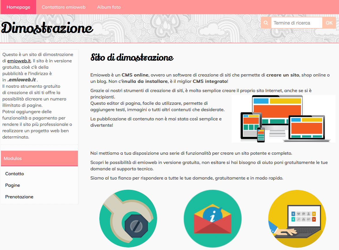 Dimostrazione menus