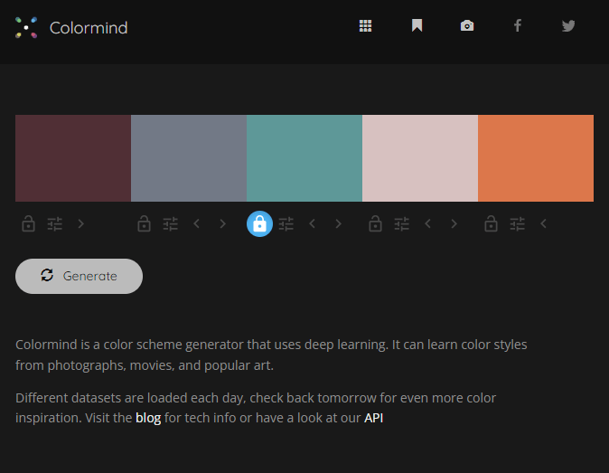 Generare una palette con Colormind