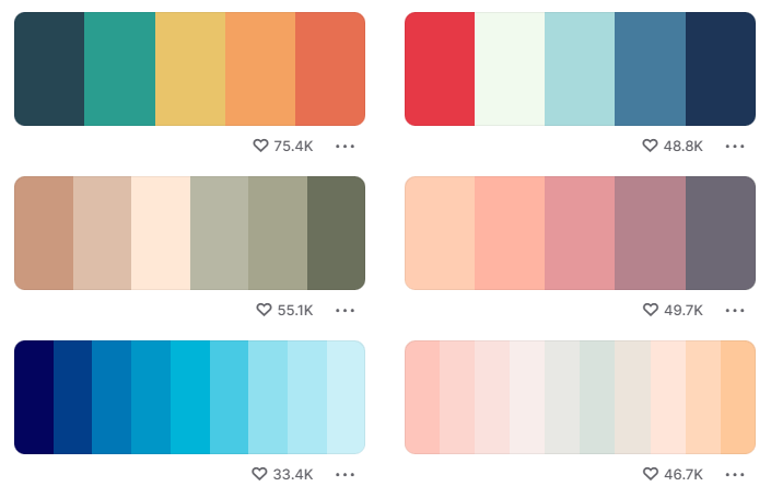Palette di colori popolari su Coolors