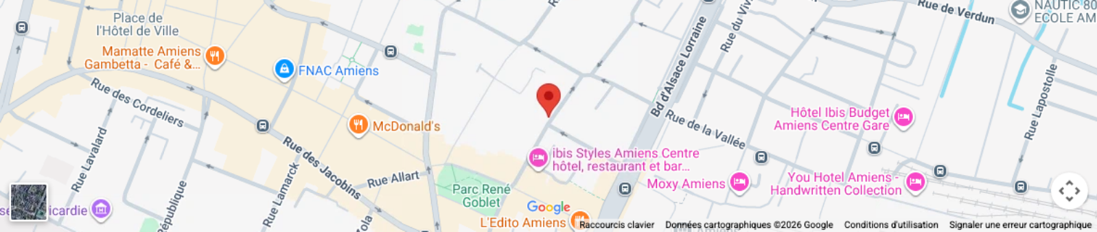 Dimostrazione del widget Mappa Google Maps: mappa centrata su un indirizzo