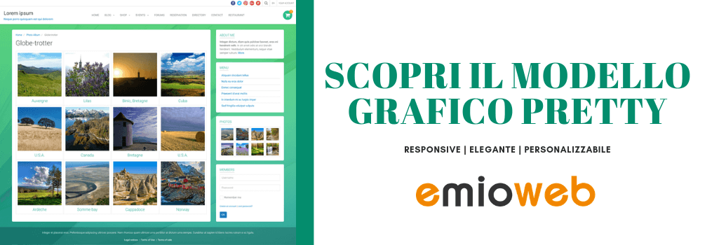Scopri il modello grafico Pretty | emioweb